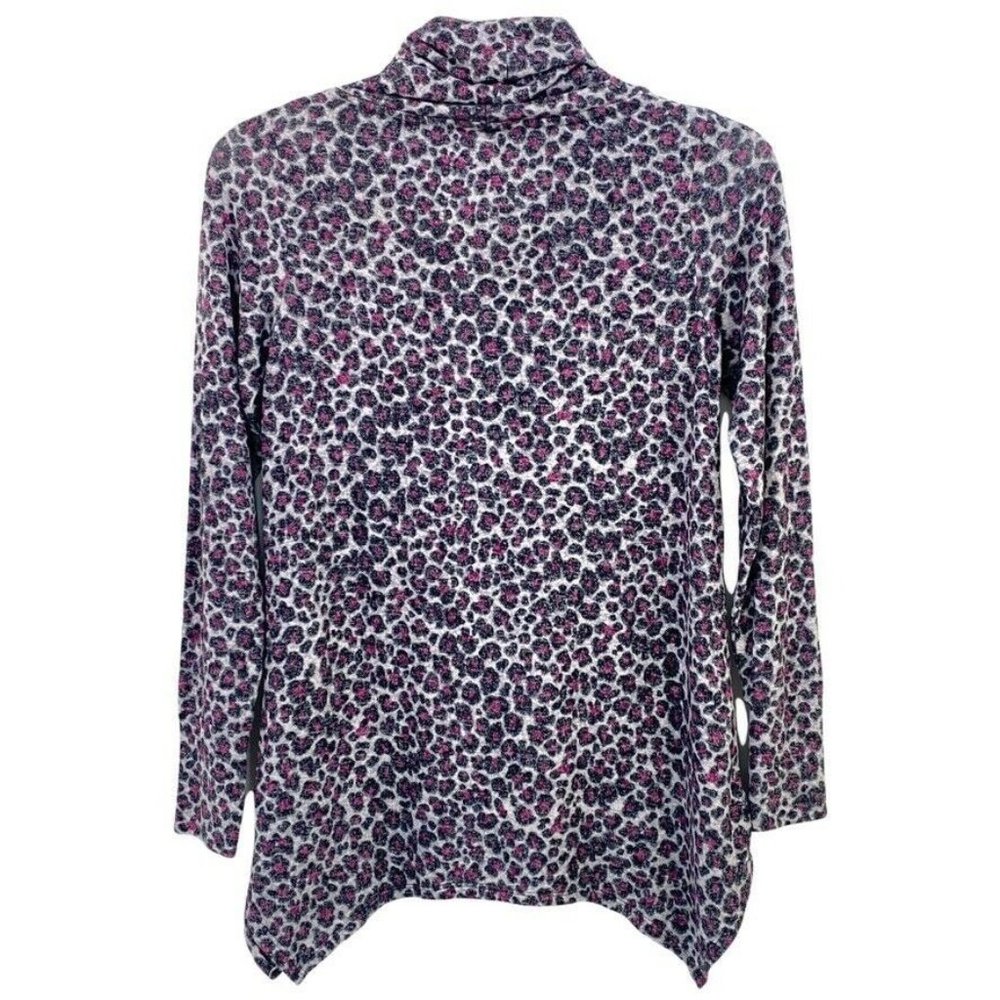 Soft & Cozy Company Leopard Top Sweater Size S Cowl Neck Long Sleeve - Picture 4 of 8